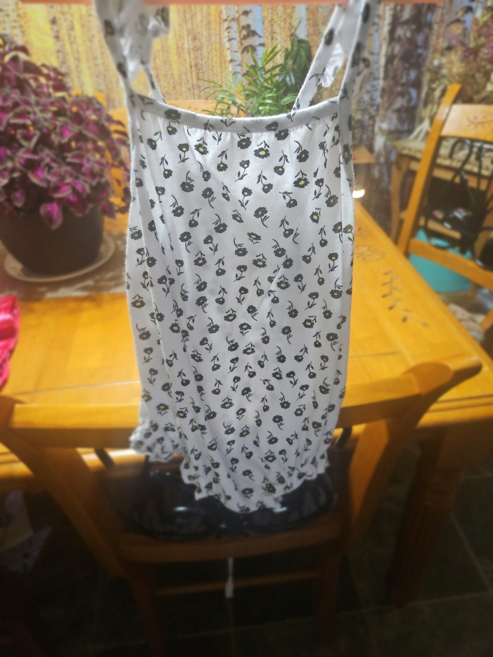Joe Fresh White Black Yellow Floral Bubble Romper Sunsuit